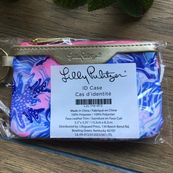 New in package Lilly Pulitzer ID case with keyring holder and zipper - Picture 1 of 5
